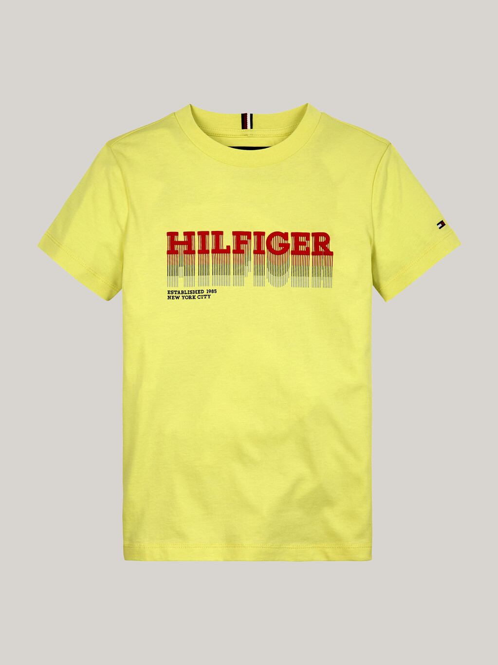 Boys Fade Hilfiger Print T-Shirt, Yellow Tulip, hi-res