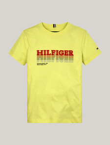 男童裝褪色 Hilfiger 印花 T 恤, Yellow Tulip, hi-res
