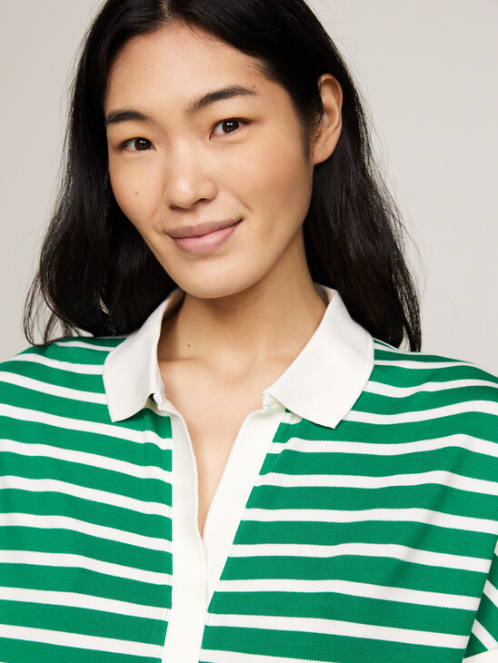 Relaxed Lyocell Stripe Polo