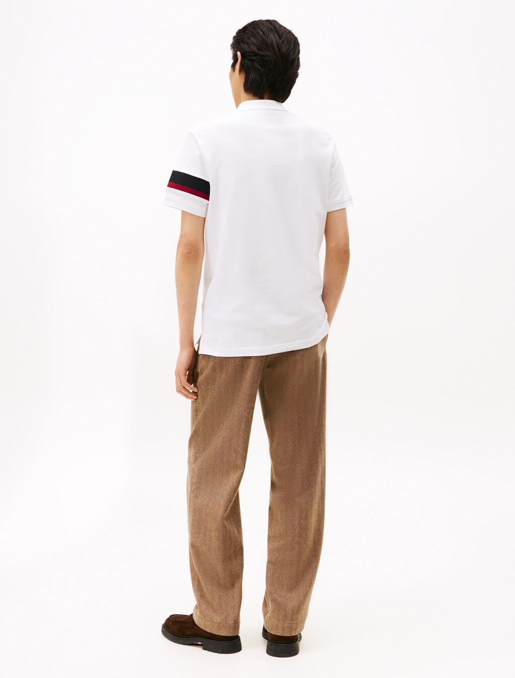 彩色飾帶衣袖 Polo 衫, White, hi-res