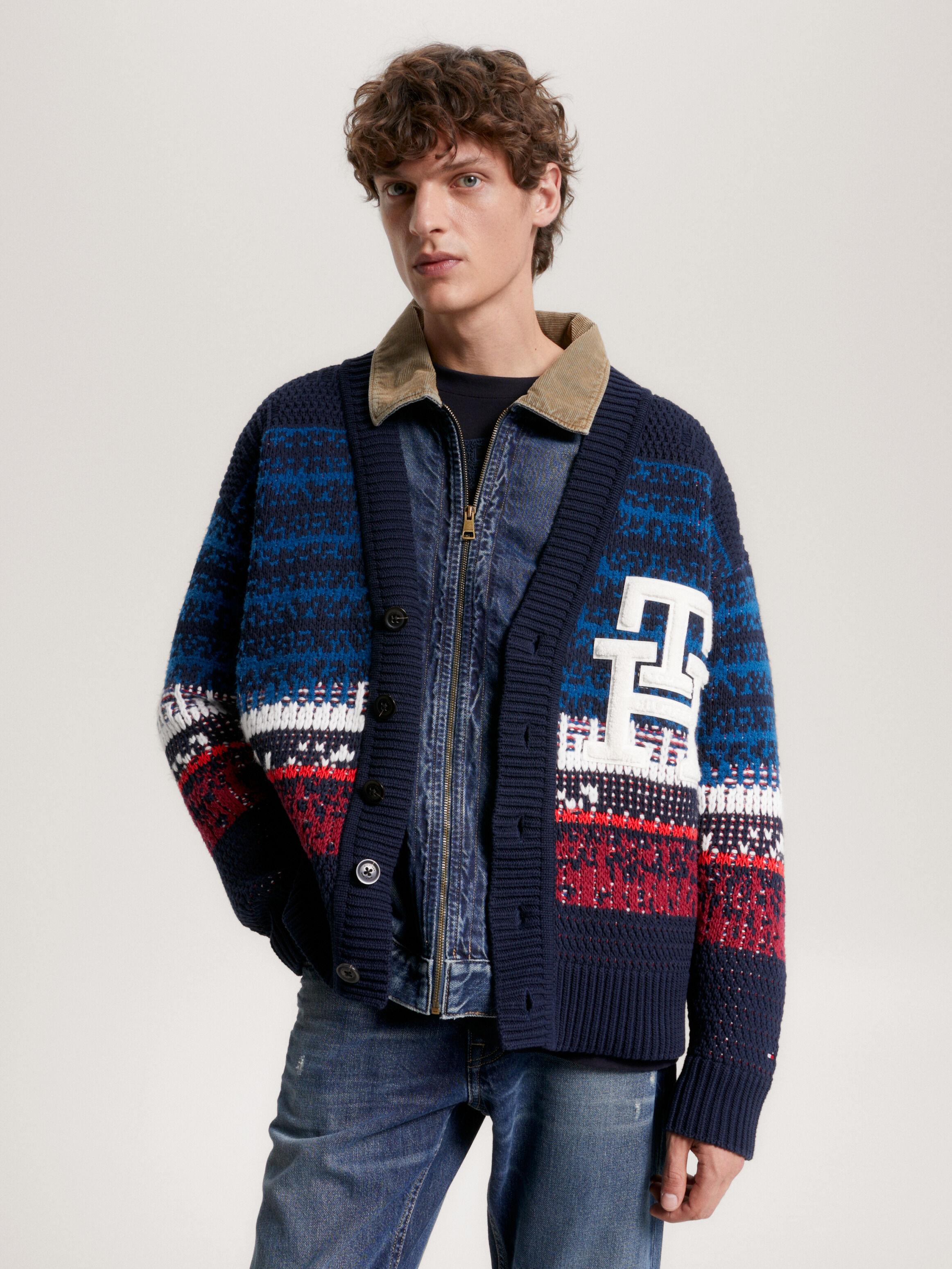 Tommy hilfiger best sale striped cardigan