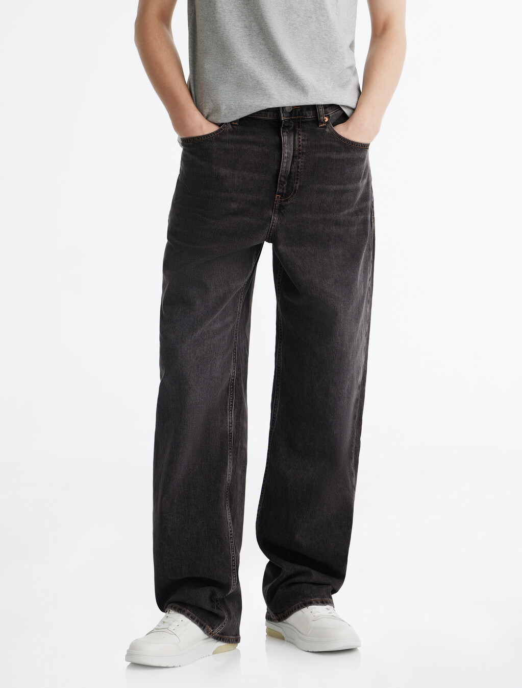 Jaime 寬鬆直筒牛仔褲, Denim Black, hi-res