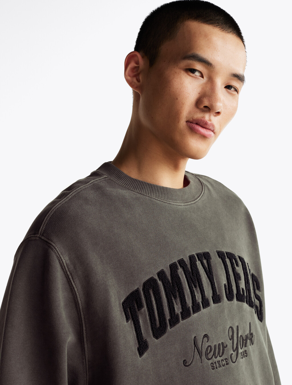 Varsity Washed Relaxed Sweatshirt, Black, hi-res
