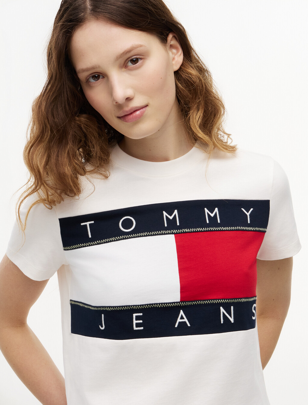 Tommy 旗幟 T 恤, Ancient White, hi-res