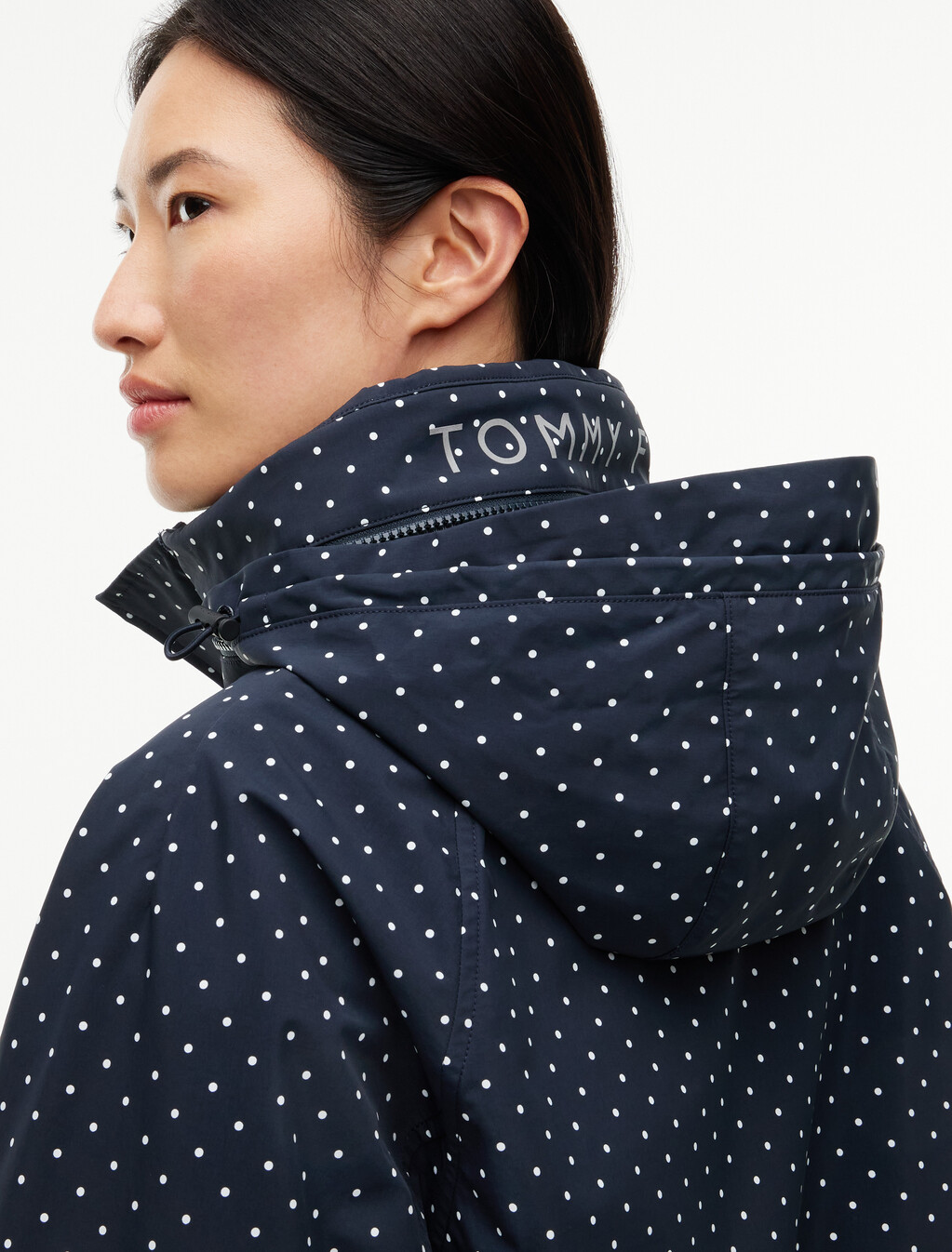 波卡圓點風衣, Navy Blue Polka Dot, hi-res