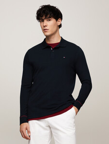 Logo Placket Long Sleeve Polo, Desert Sky, hi-res