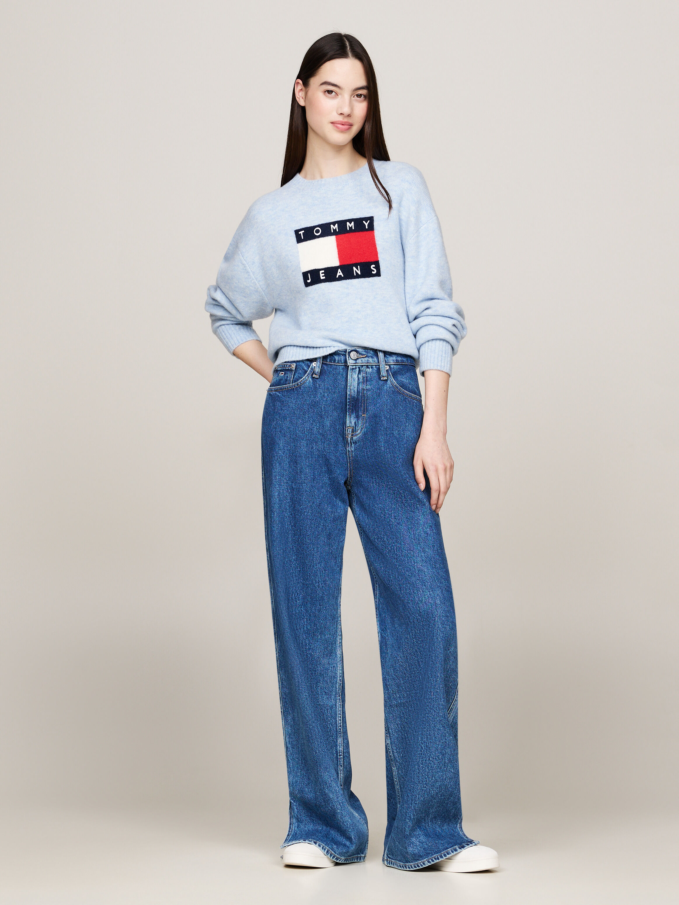Blue tommy jeans jumper clearance