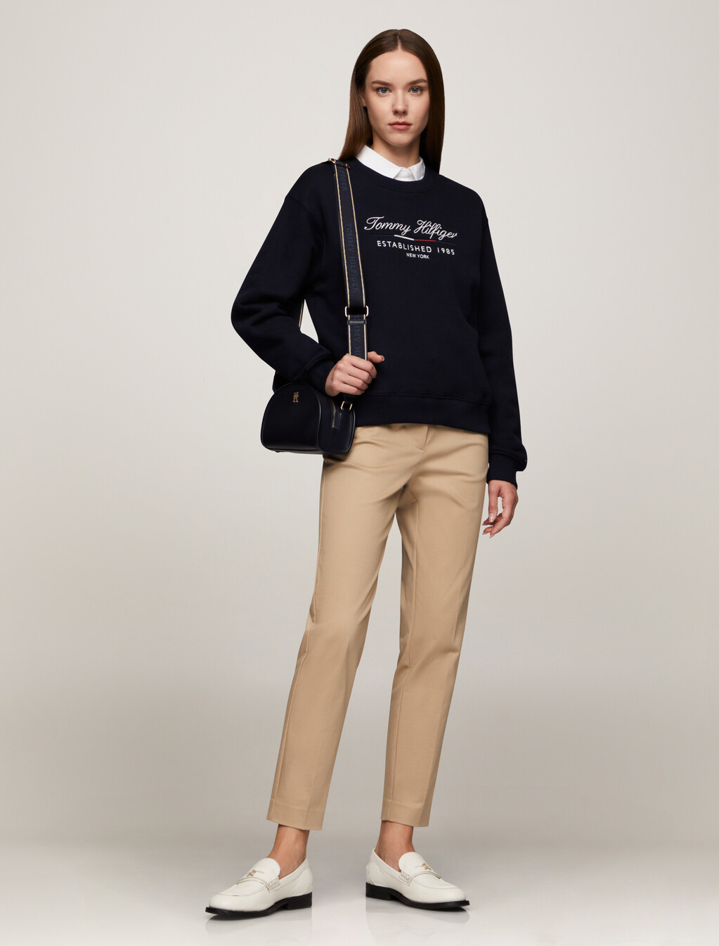 Script Logo Crew Neck Sweatshirt, Desert Sky, hi-res