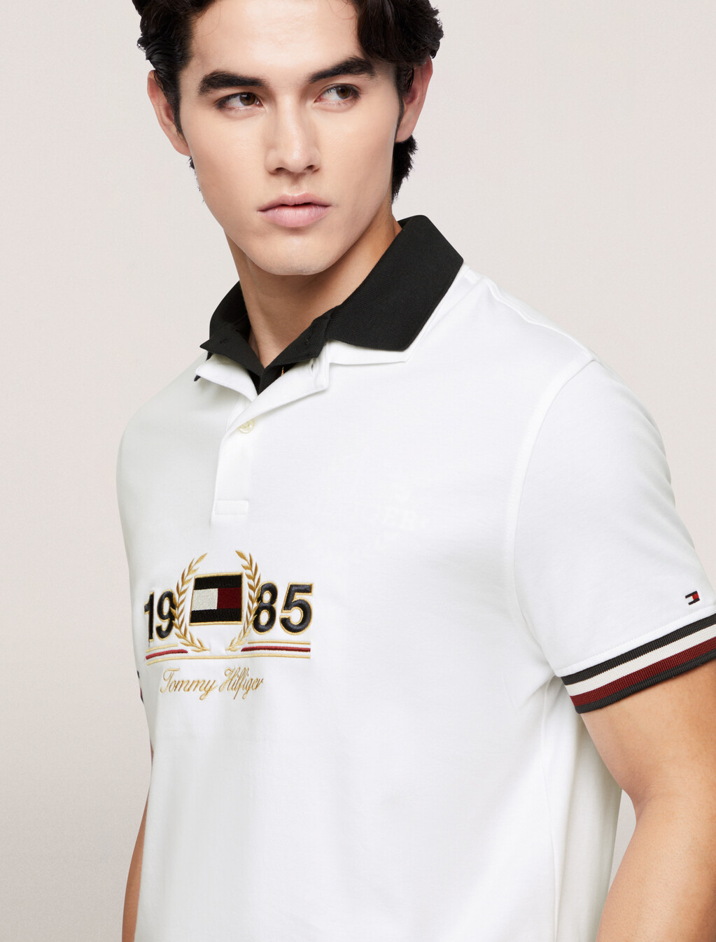 Tommy Hilfiger徽章Polo恤, White, hi-res