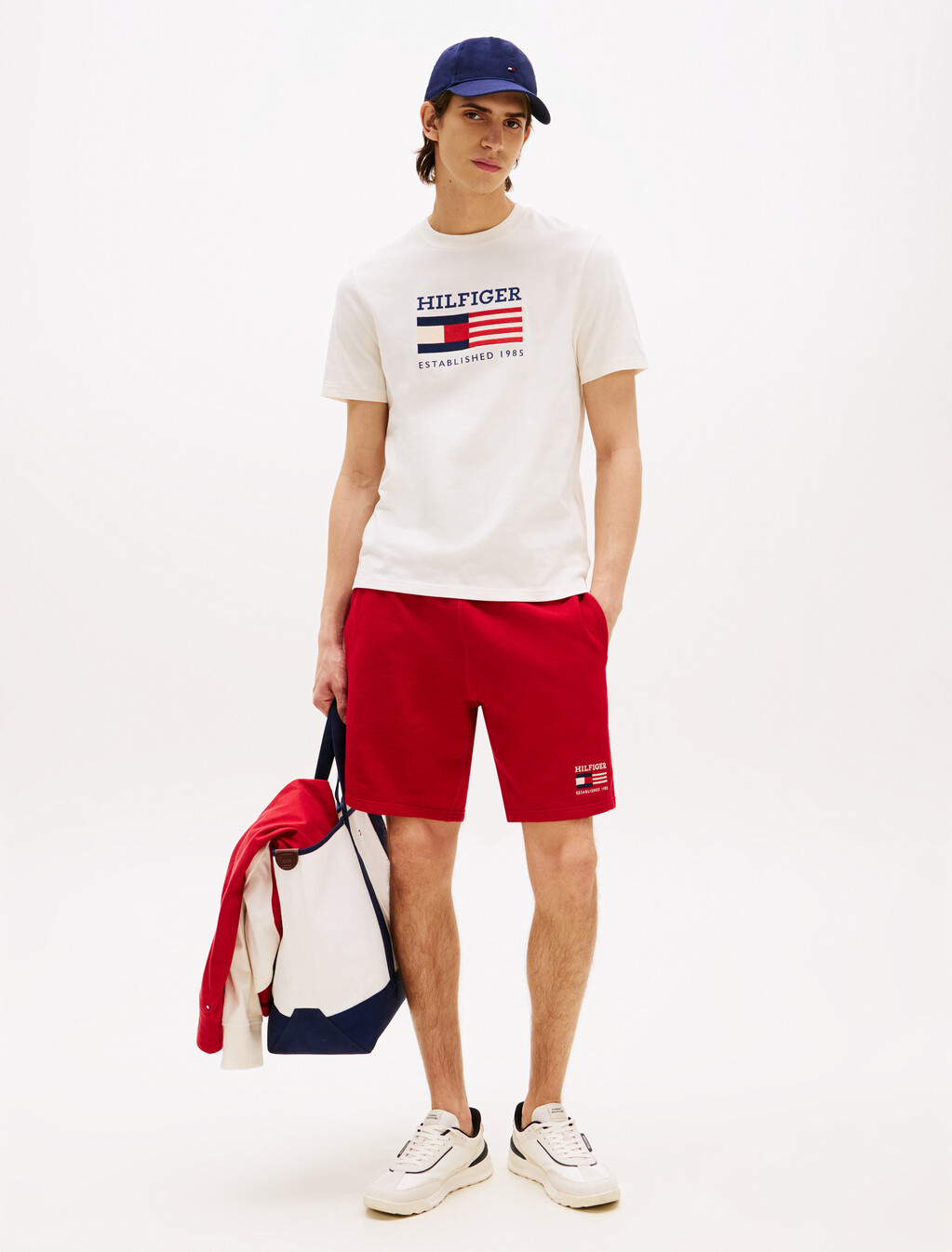 Americana Monotype Flag Box T-Shirt, Ivory Petal, hi-res