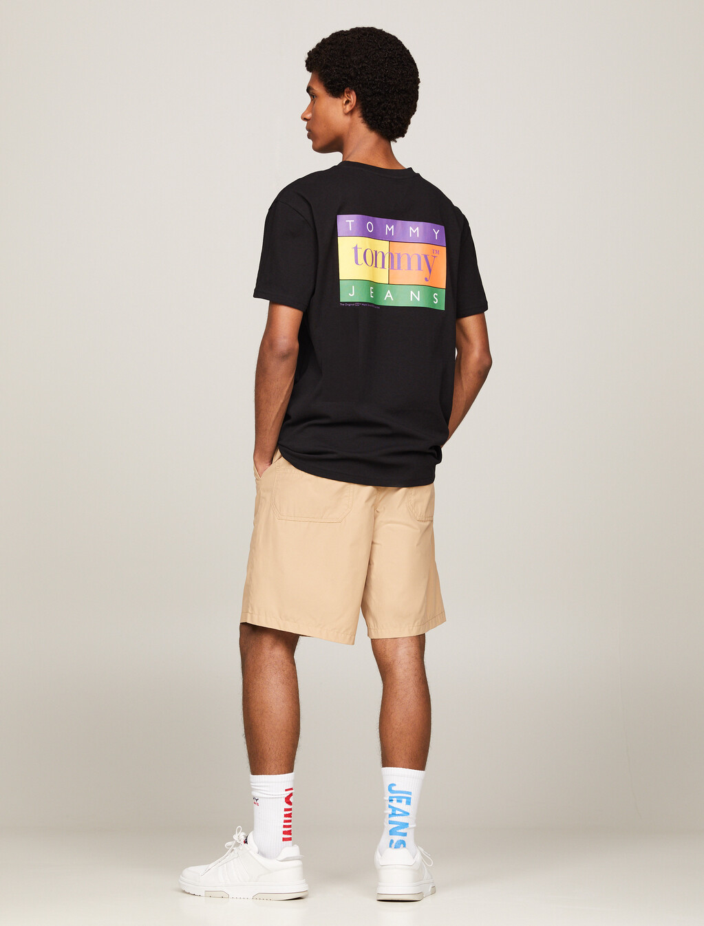 Oversized Serif Flag Back Logo T-Shirt, Black, hi-res