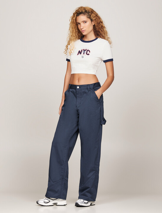 Tommy Jeans x Game Day 對比色邊短版 T 恤