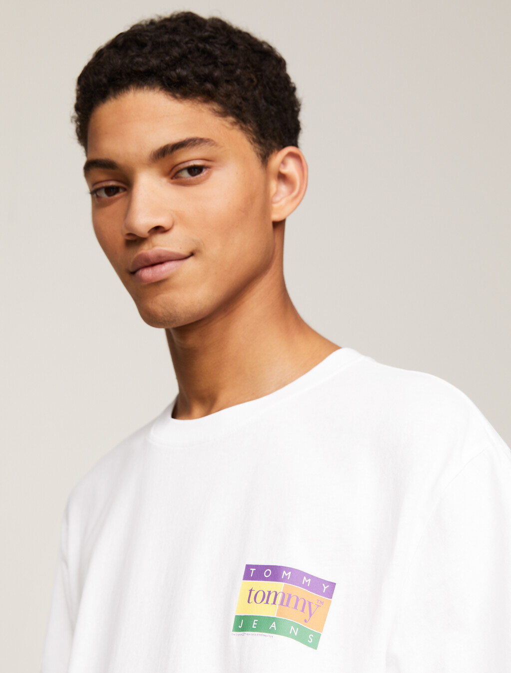 Oversized Serif Flag Back Logo T-Shirt, White, hi-res