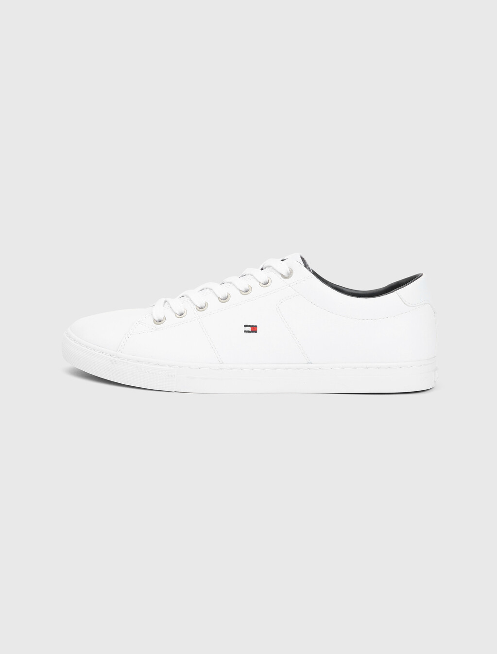 Essential 皮革綁帶運動鞋, WHITE, hi-res