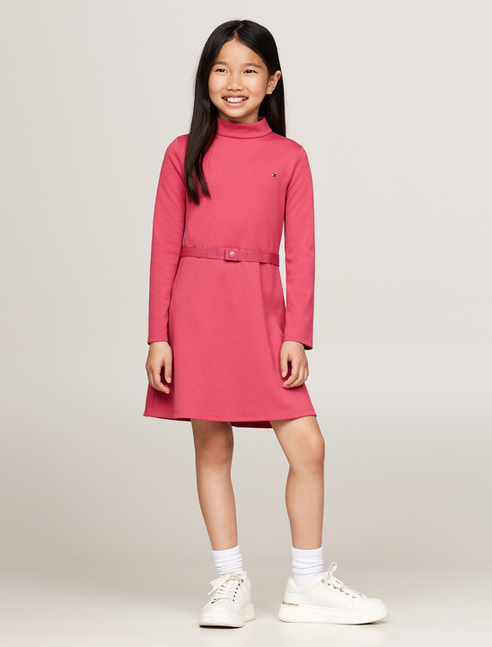 Belted Long Sleeve Extra Slim Dress