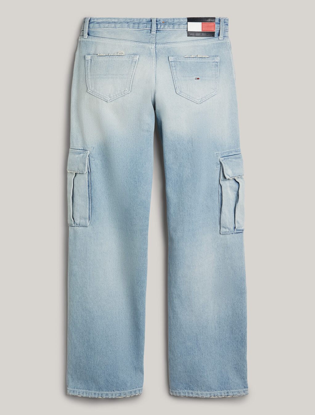 Straight Distressed Cargo Jeans, Denim Light, hi-res