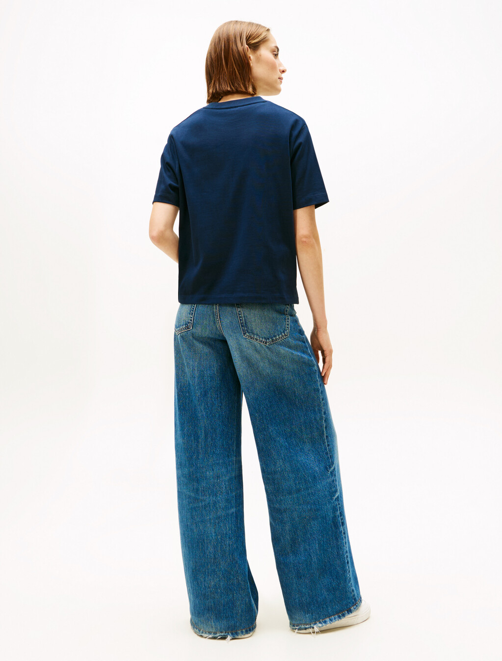 徽章刺繡寬版 T 恤, Dark Night Navy, hi-res