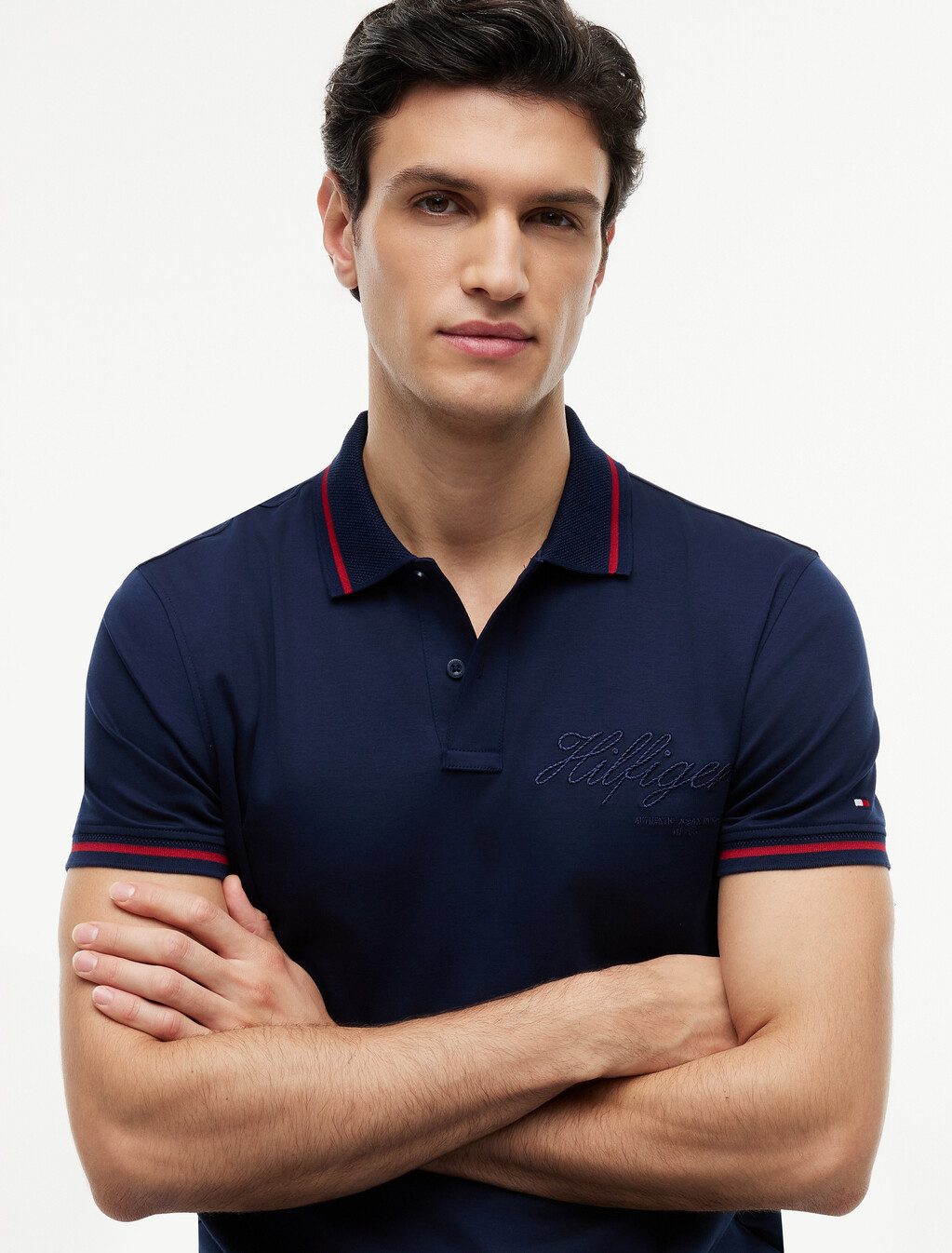 Regular Fit Tipped Polo Shirt, Carbon Navy, hi-res
