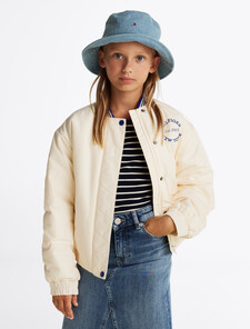 Sateen Varsity Bomber Jacket, Calico, hi-res