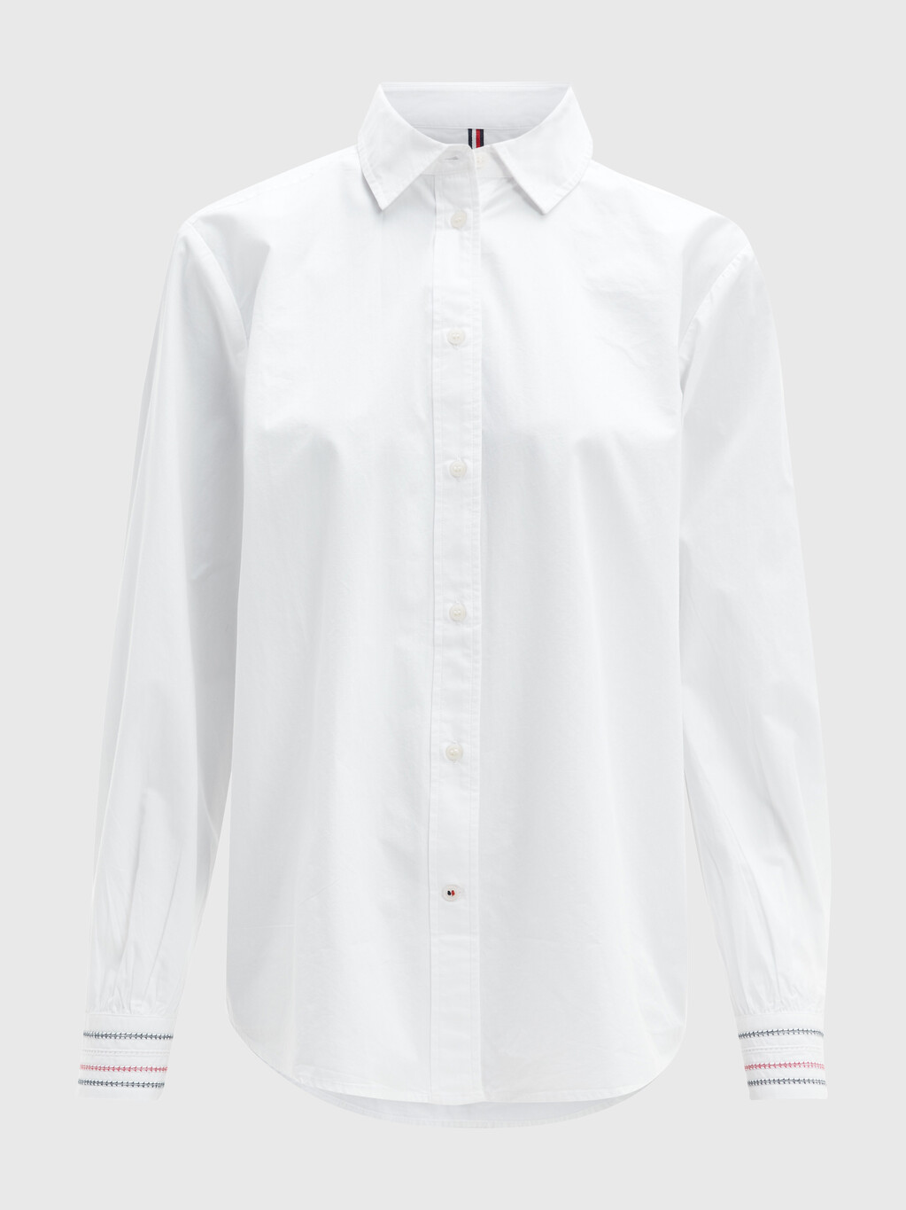 縫線條紋寬鬆襯衫, Th Optic White, hi-res