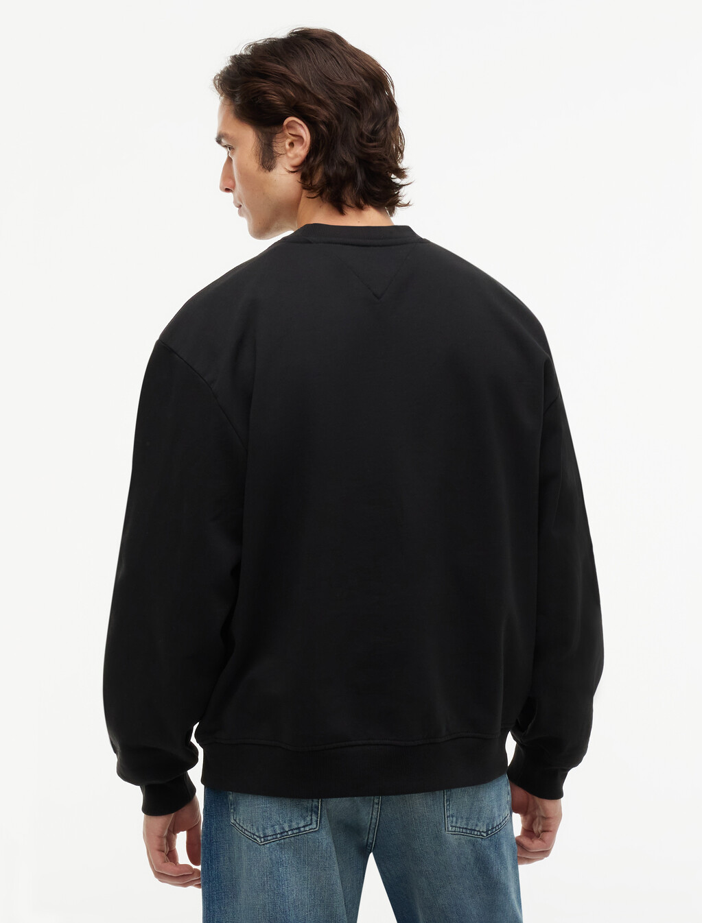 Crest Logo Crew Neck Sweatshirt, Black, hi-res