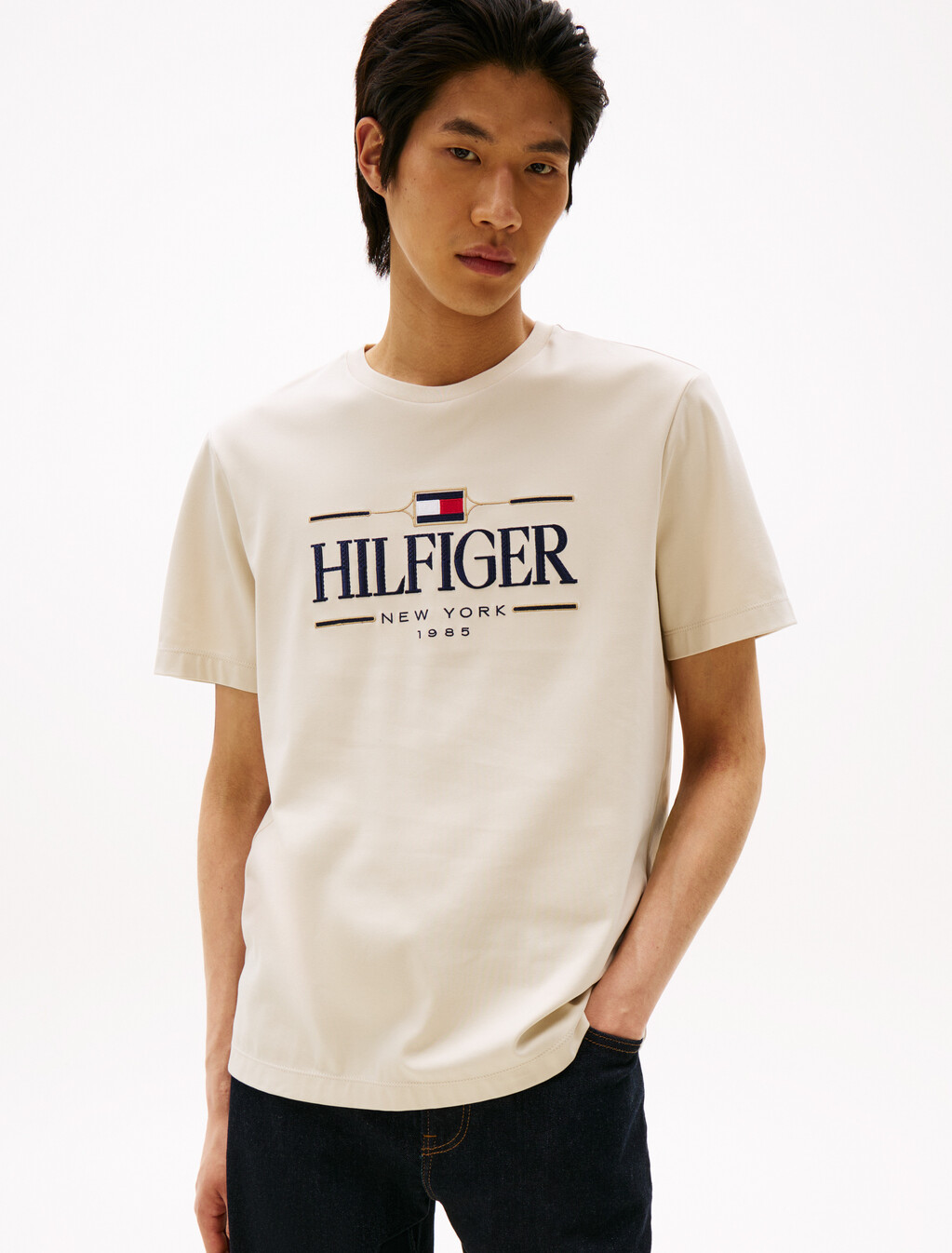 Icon Hilfiger T 恤, Newsprint, hi-res