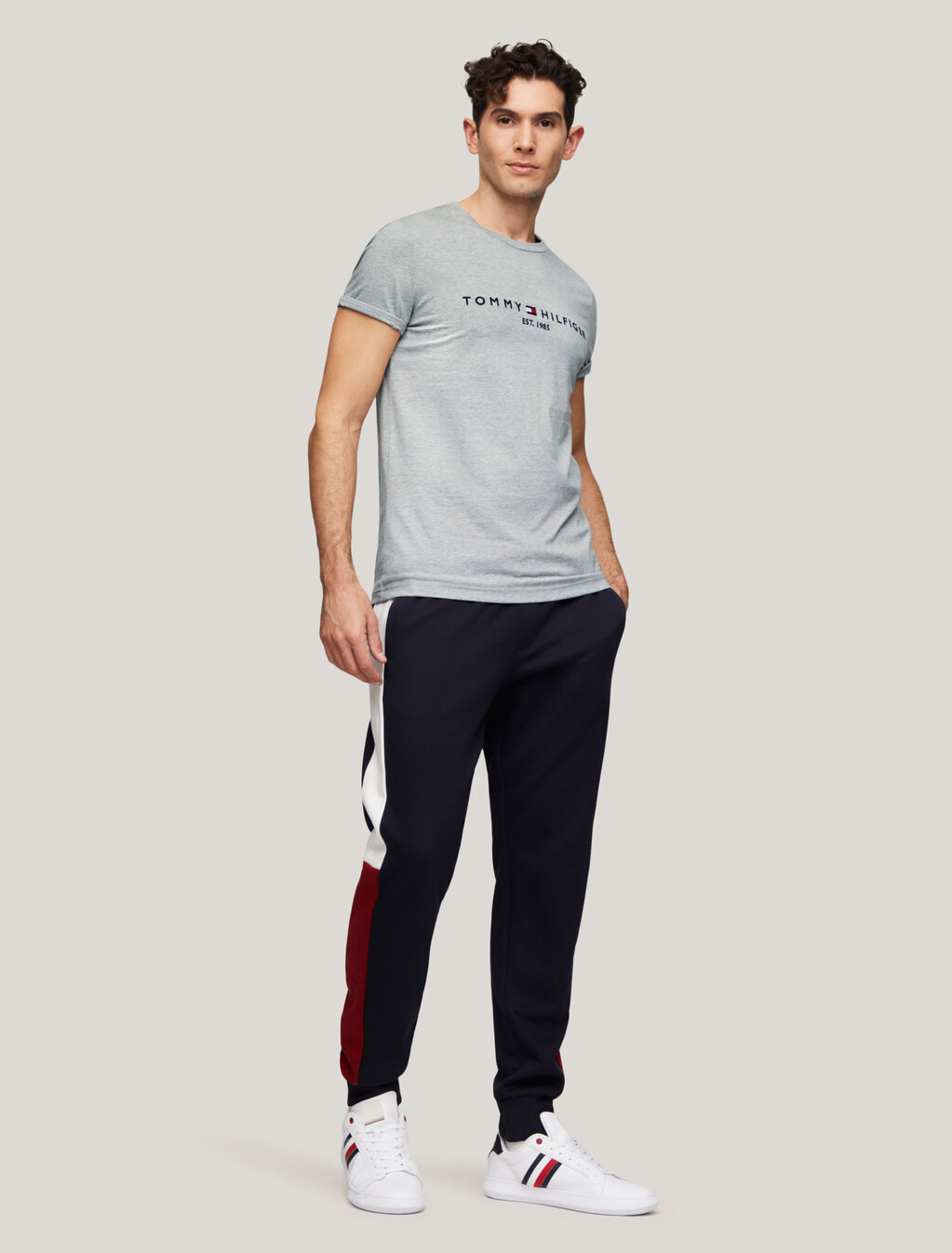 有機棉標誌上衣, Light Grey Heather, hi-res