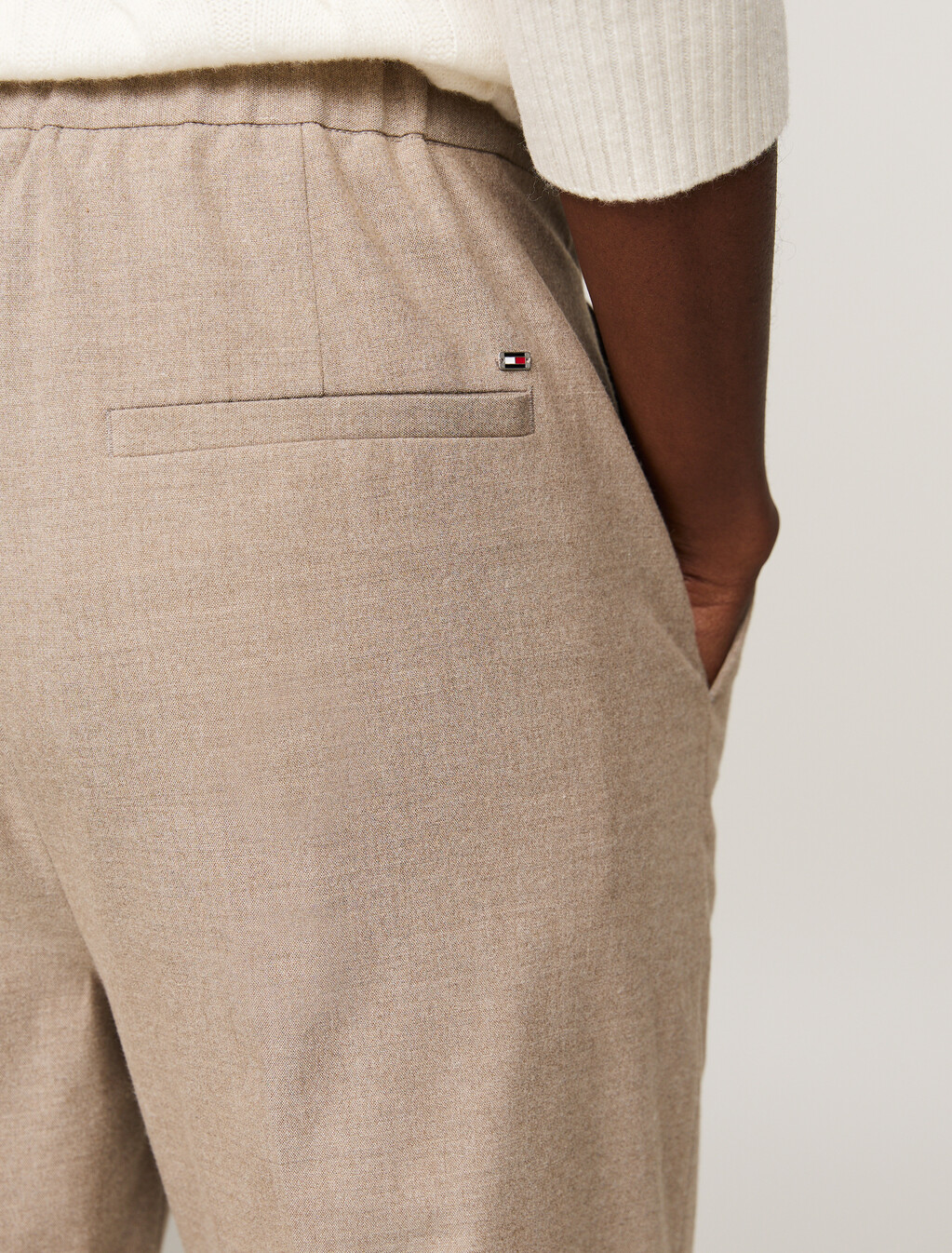 Flannel Slim Straight Leg Chinos, Classic Beige Heather, hi-res