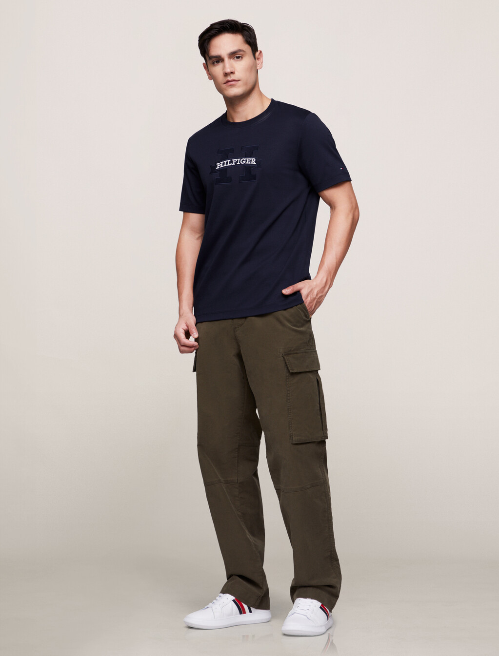 Hilfiger Scroll Logo Graphic T-Shirt, Desert Sky, hi-res