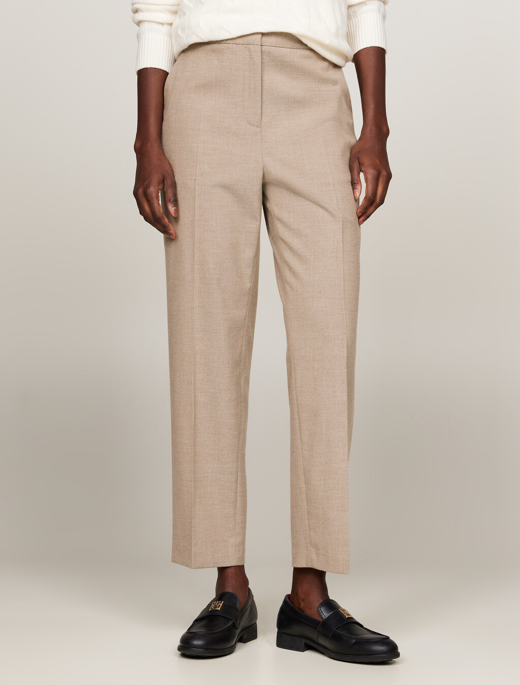 Flannel Slim Straight Leg Chinos, Classic Beige Heather, hi-res