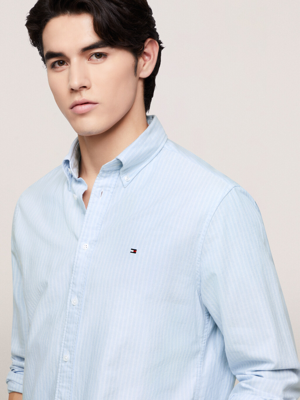 Stripe Regular Fit Shirt, Light Blue / Optic White, hi-res