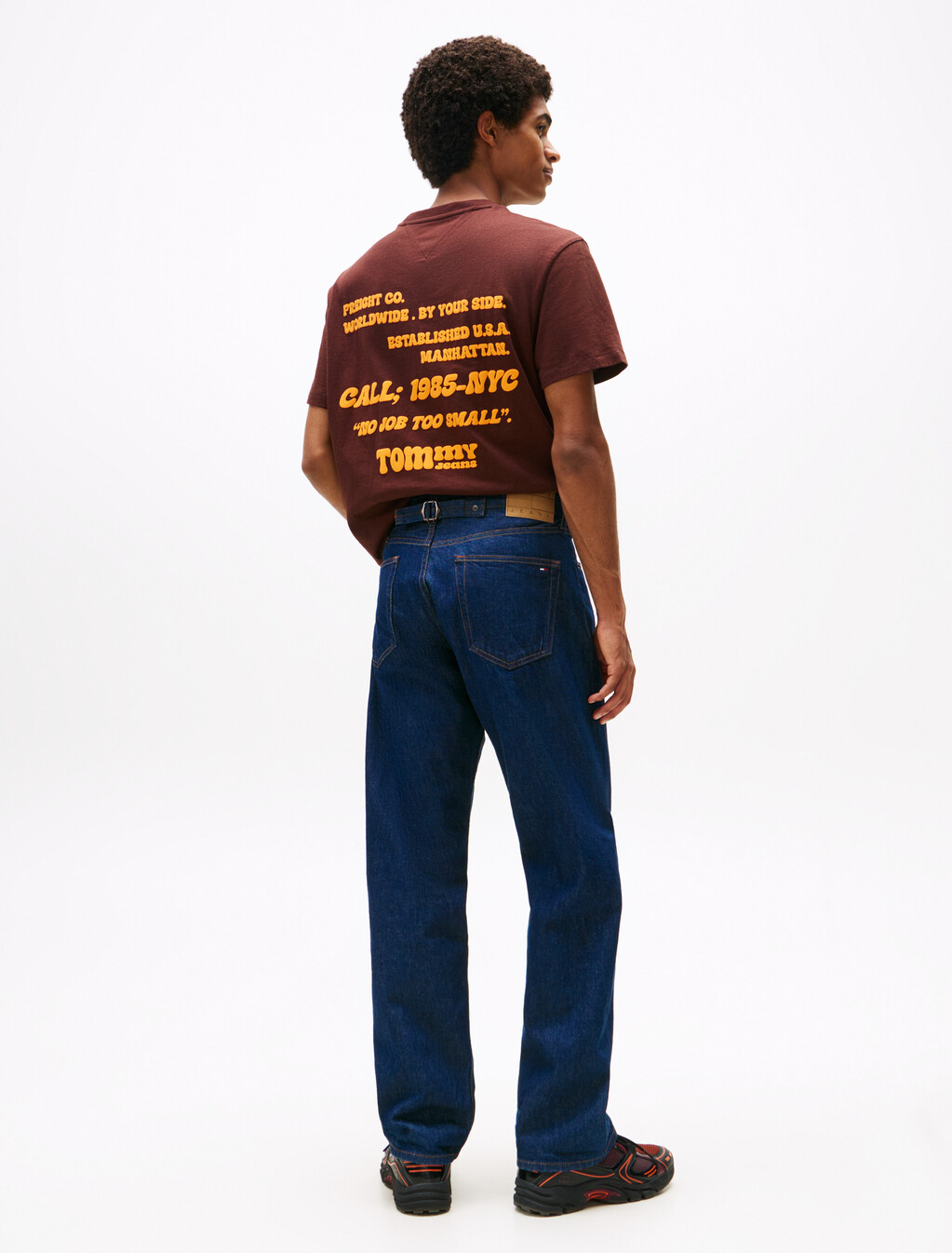 Otis 鑲邊標準直筒牛仔褲, Denim Dark, hi-res