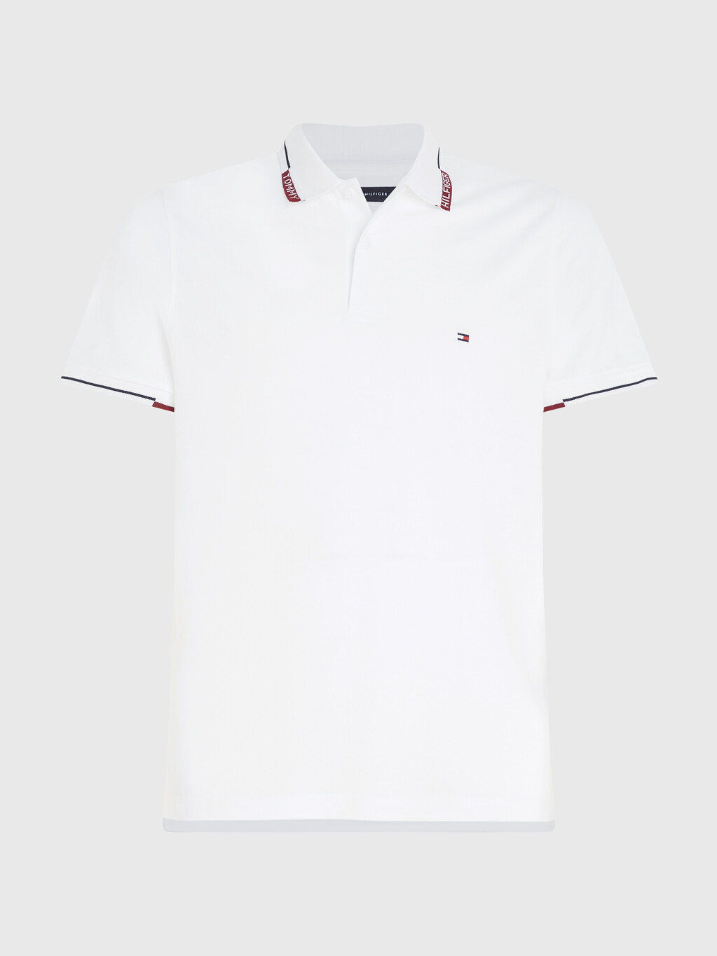Tipped Collar Regular Fit Polo, White, hi-res
