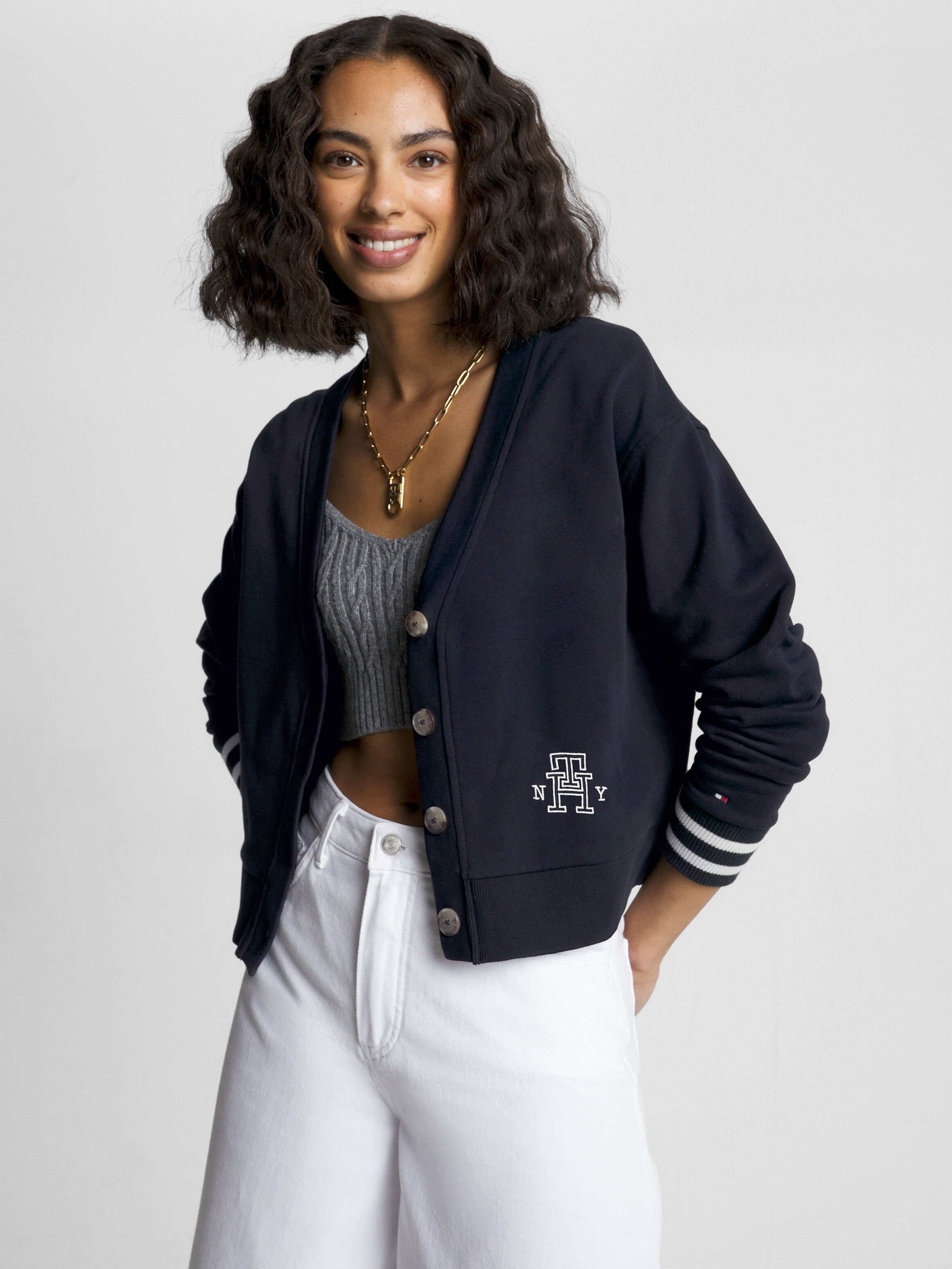 Varsity Logo Relaxed Fit Cardigan Tommy Hilfiger Taiwan