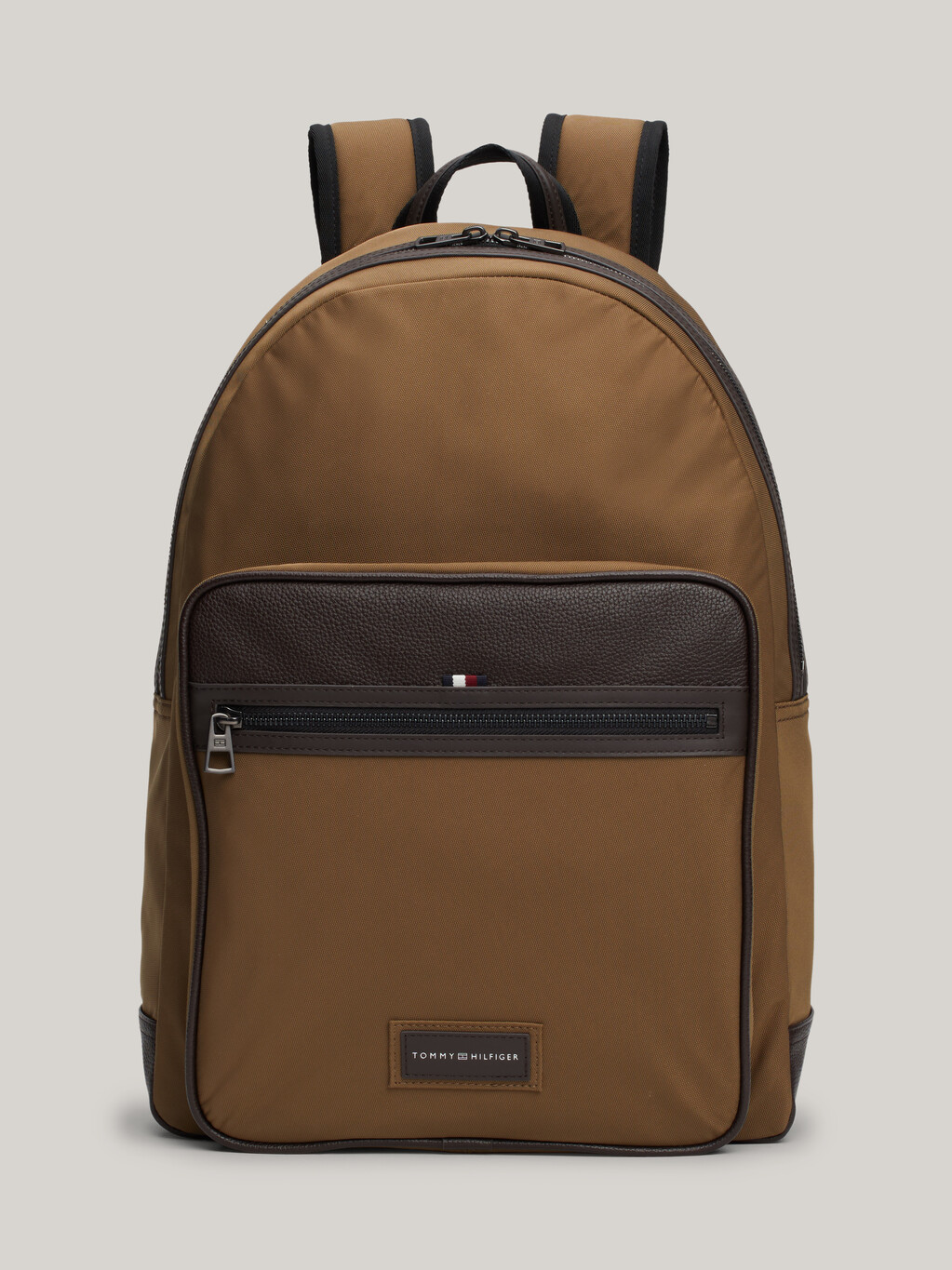 Casual Logo Patch Dome Backpack, Brown Olive, hi-res