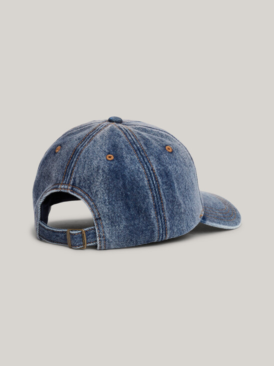 TH Monogram Embroidery Denim Baseball Cap