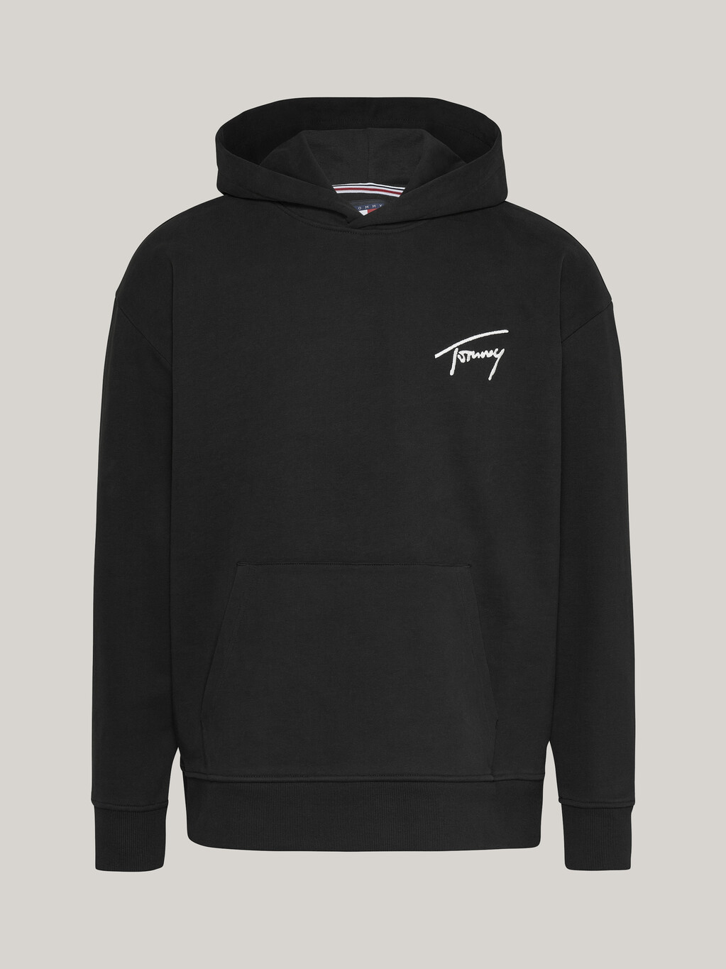 Signature Logo Relaxed Hoody, Black, hi-res