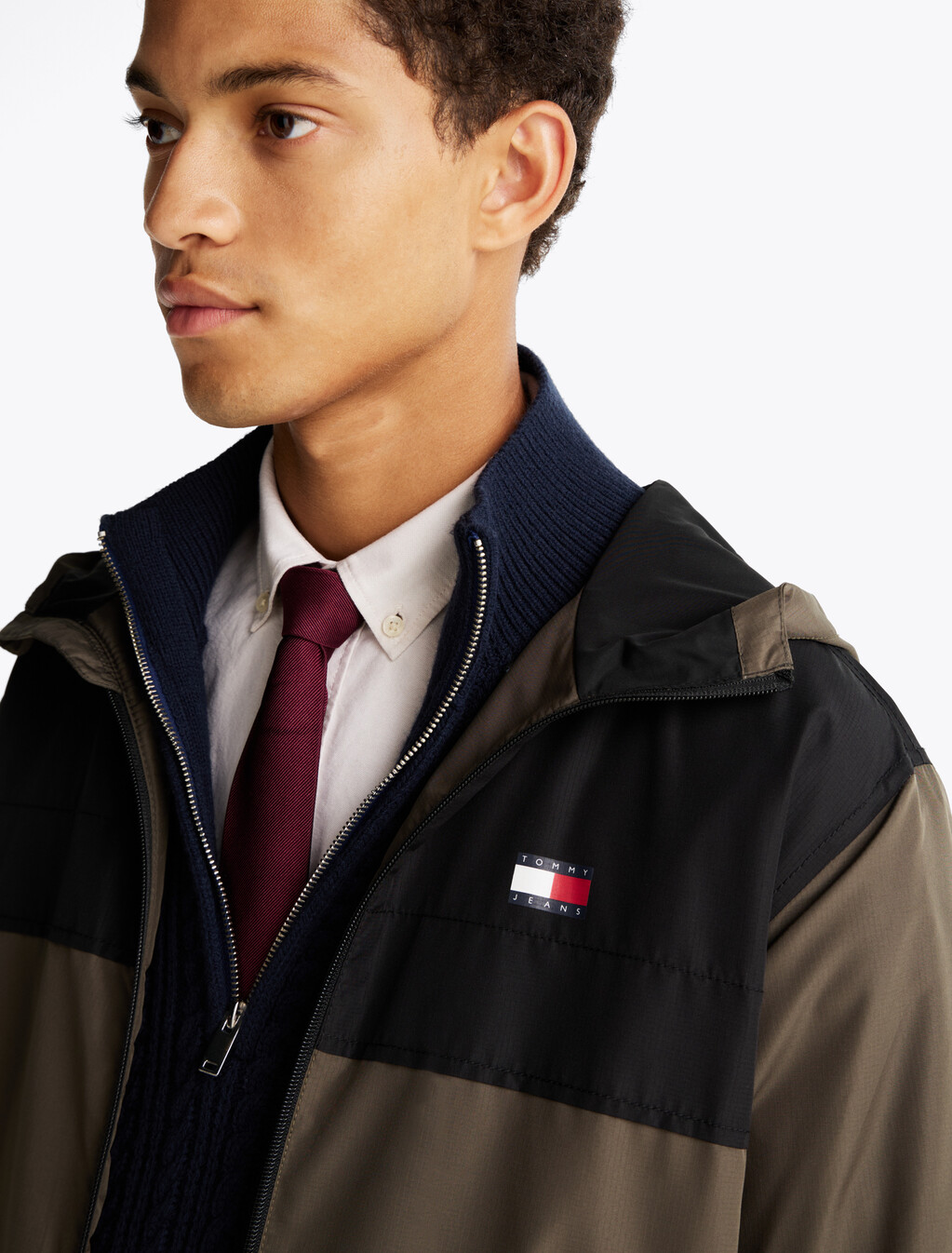 Lightweight Fleece Lined Chicago Windbreaker, Fatigue Green / Black, hi-res