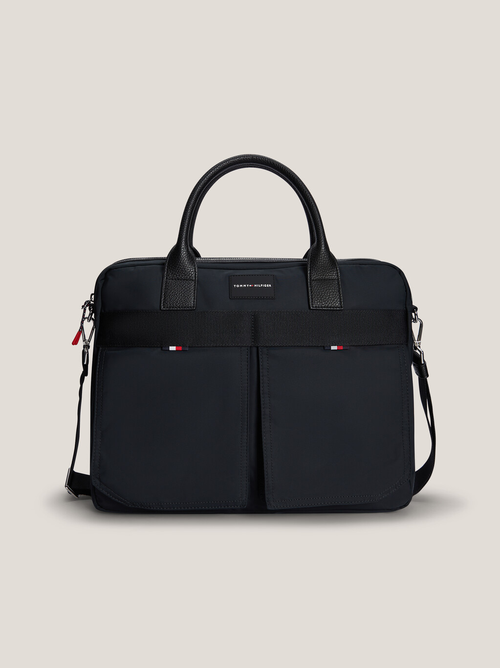 Logo Patch Laptop Bag, Black, hi-res