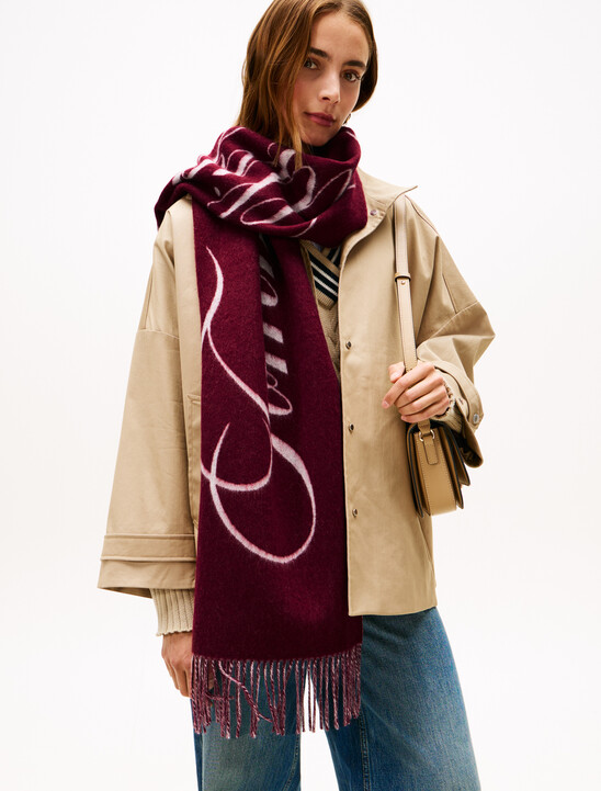 純羊毛標誌圍巾