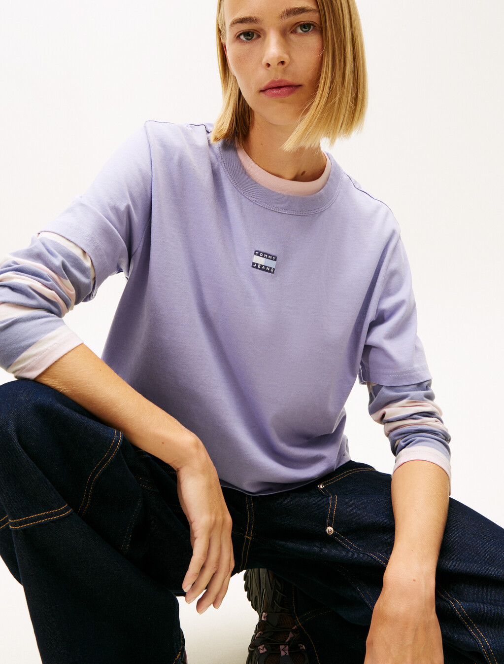 Logo Badge Boxy T-Shirt, Periwinkle Dusk, hi-res