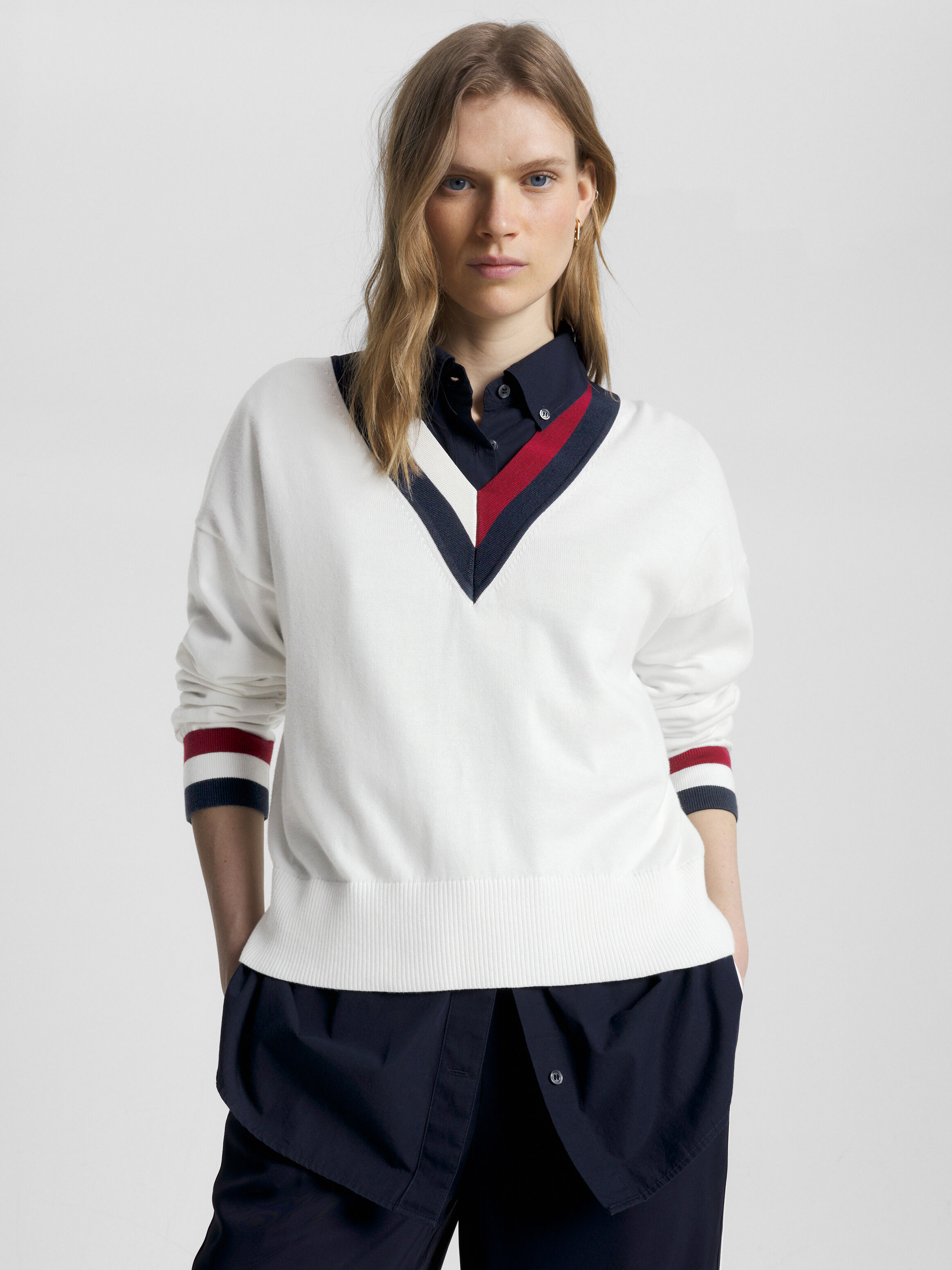 Tommy hilfiger side best sale tape jumper