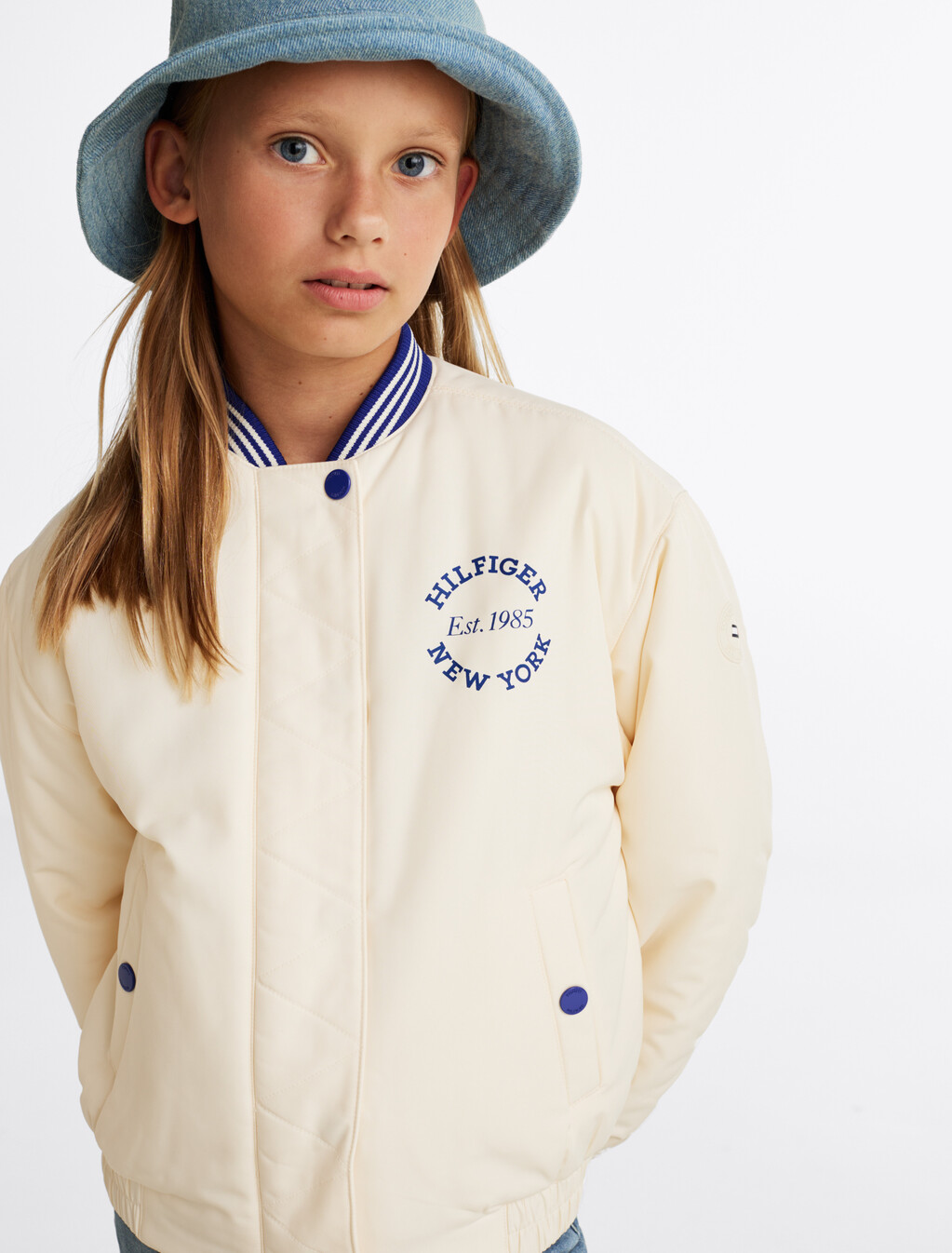 Sateen Varsity Bomber Jacket, Calico, hi-res