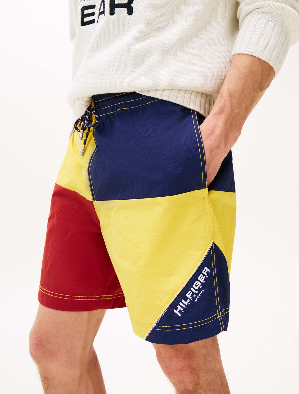Hilfiger Sailing 航海風拼色短褲, Soft Sunflower / Multi, hi-res