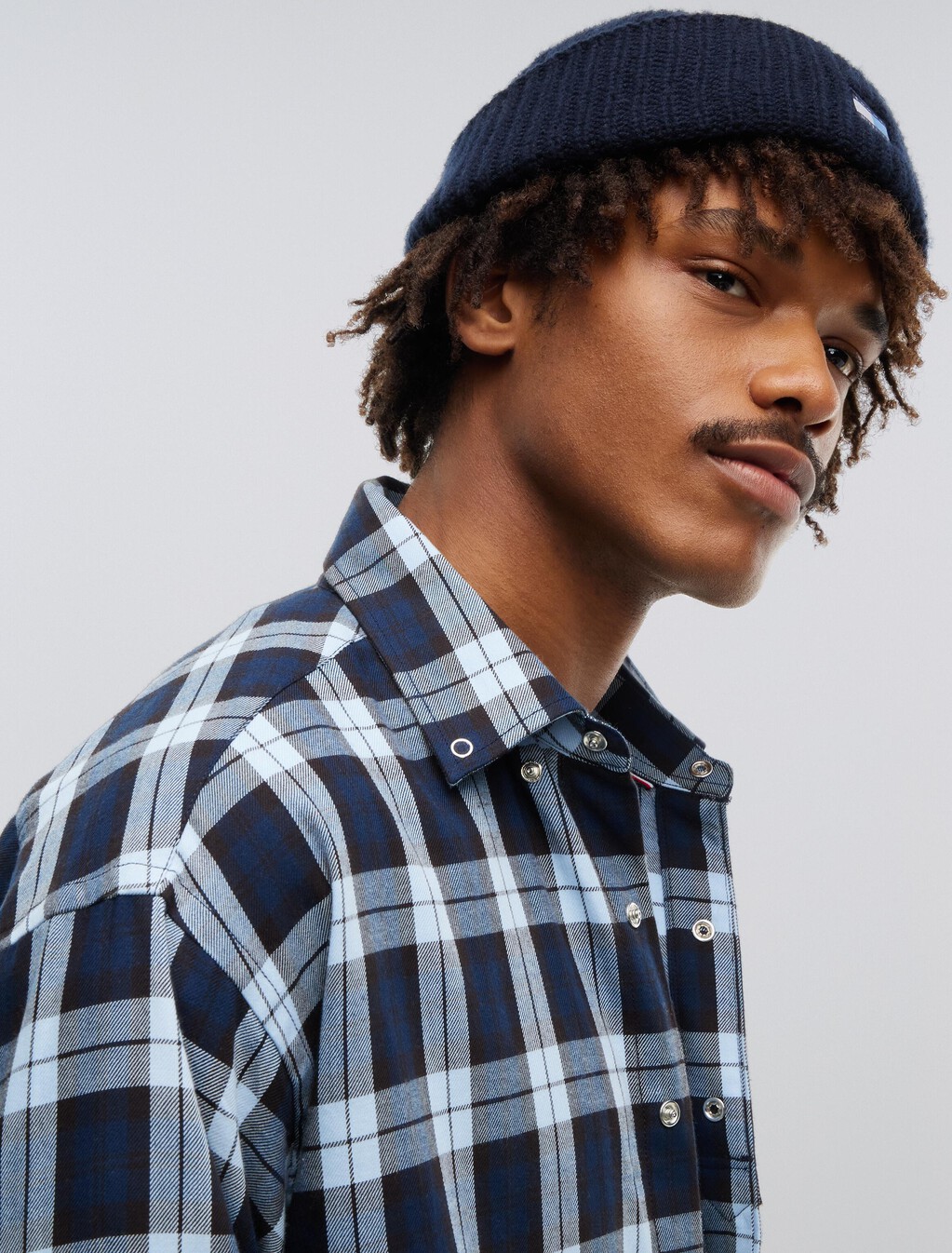 標準版型格紋襯衫, Navy Blue Check, hi-res