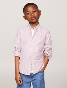 Essential Flex Ithaca Stripe Regular Shirt, Dark Magma/ White, hi-res