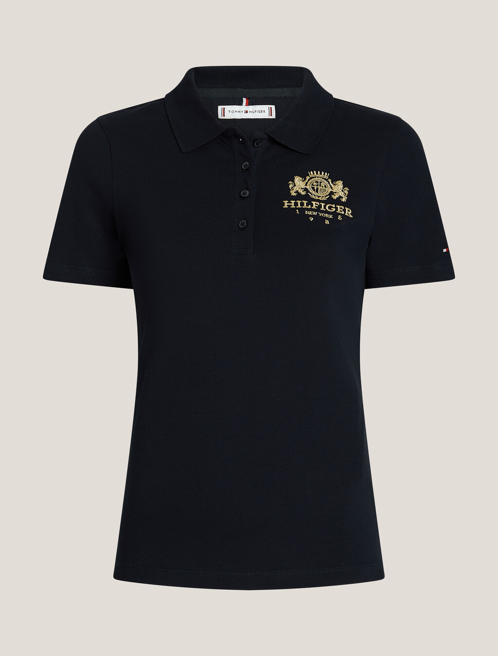 Varsity Crest Slim Polo, Desert Sky, hi-res