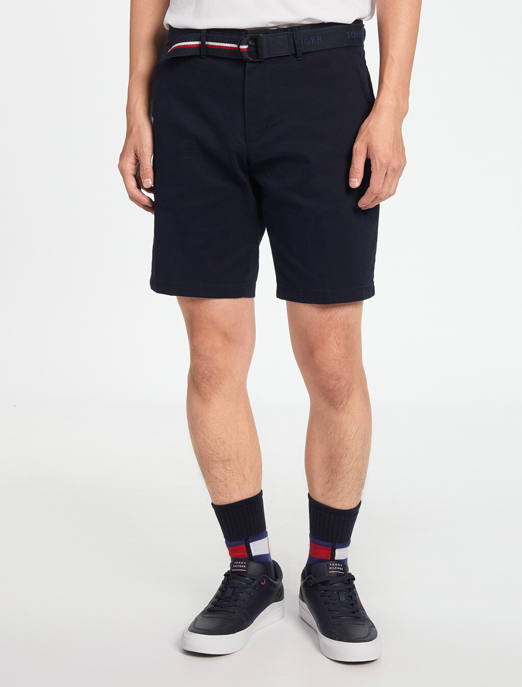 Essential Brooklyn Organic Cotton Twill Shorts With Belt, Desert Sky, hi-res