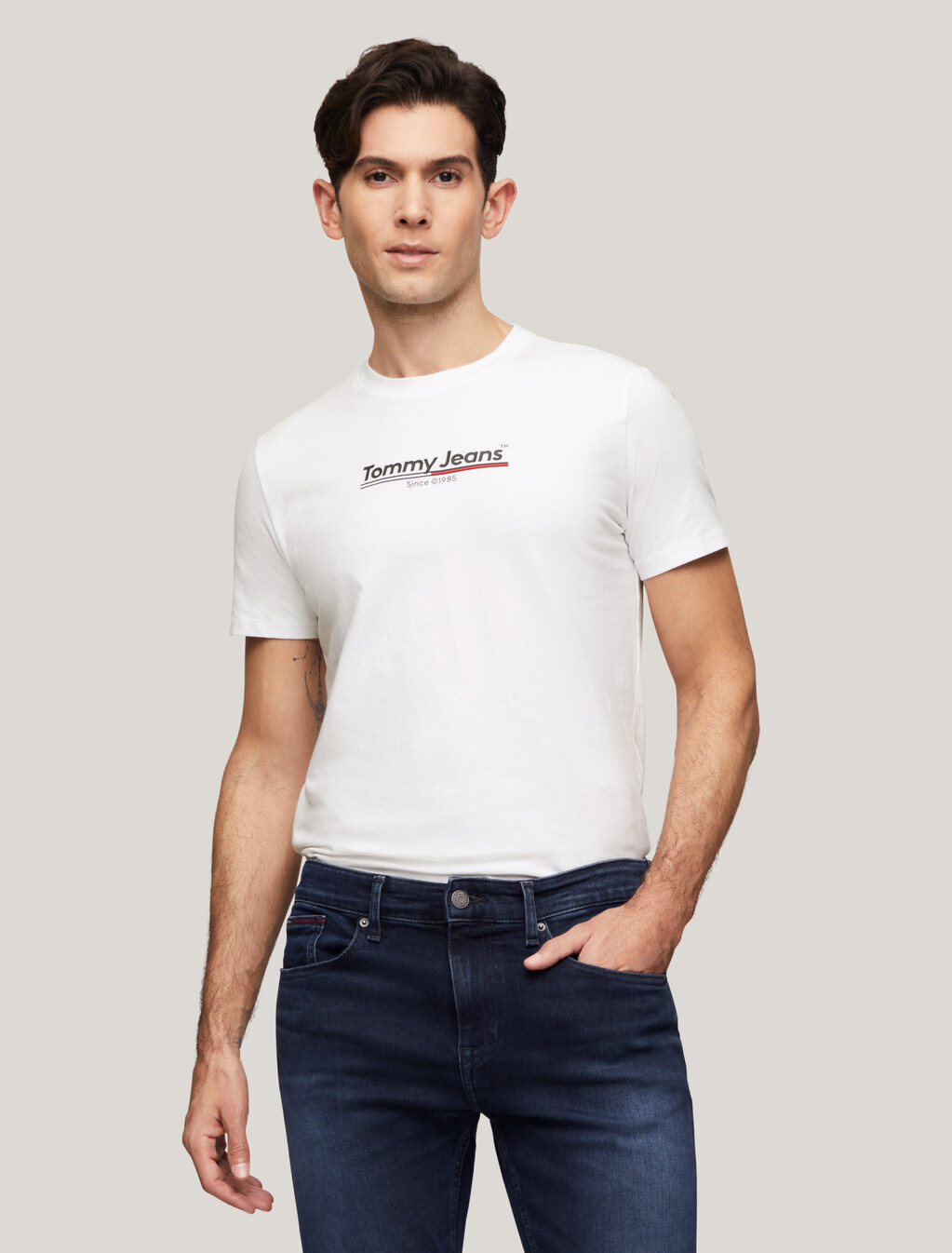 Extra Slim Flag Logo T-Shirt, White, hi-res