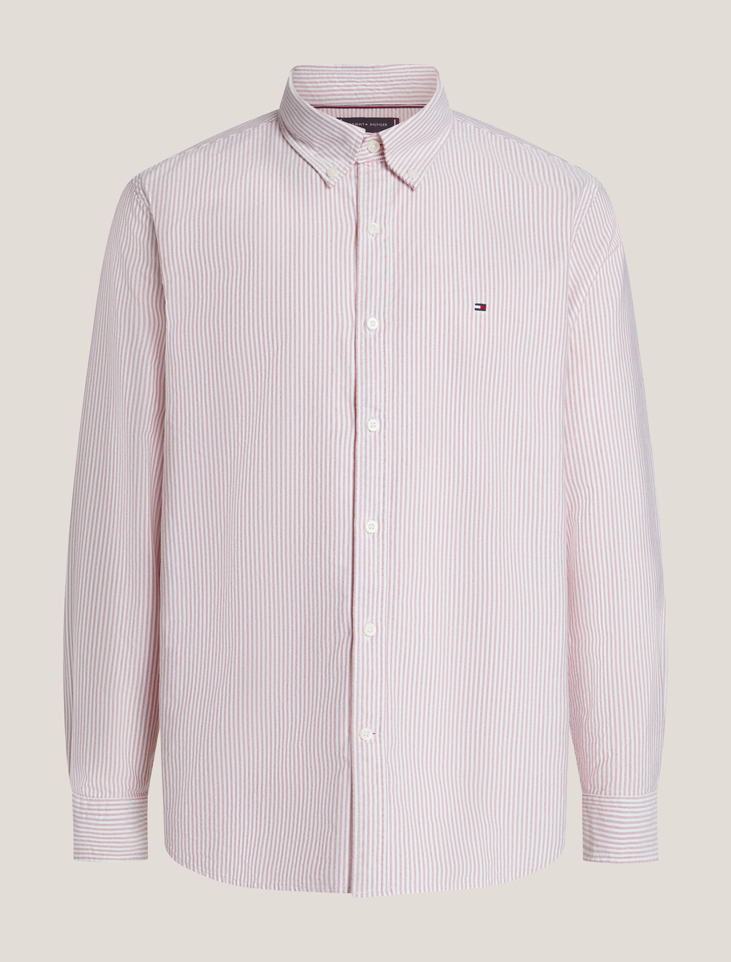 Stripe Organic Cotton Oxford Shirt, Terra Red / White, hi-res
